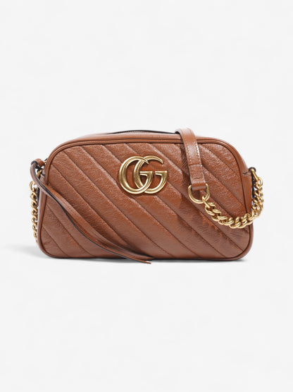 Gucci GG Marmont Brown Matelasse Leather Small