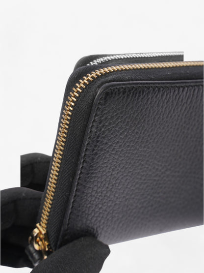 Gucci GG Marmont Zip Around Wallet Black / Gold Leather