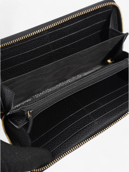 Gucci GG Marmont Zip Around Wallet Black / Gold Leather