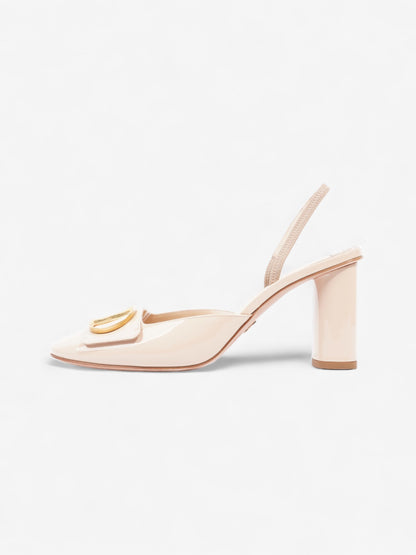 Christian Dior CD Slingback 80mm Nude Patent Leather EU 38 UK 5