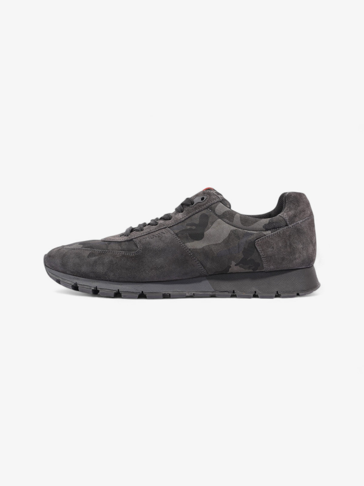 Prada Camo Sneakers Black / Grey / Khaki Suede EU 45 UK 11