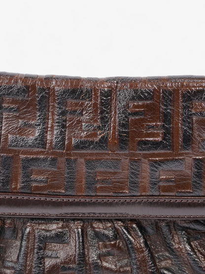 Fendi Chef Dark Brown Zucca Leather Medium