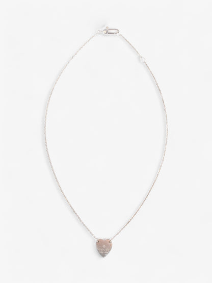 Gucci Trademark Heart Necklace Silver Silver Sterling