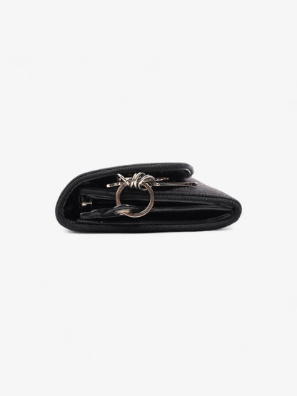 Christian Dior CD Icon Trifold Wallet Black Diorissimo Canvas