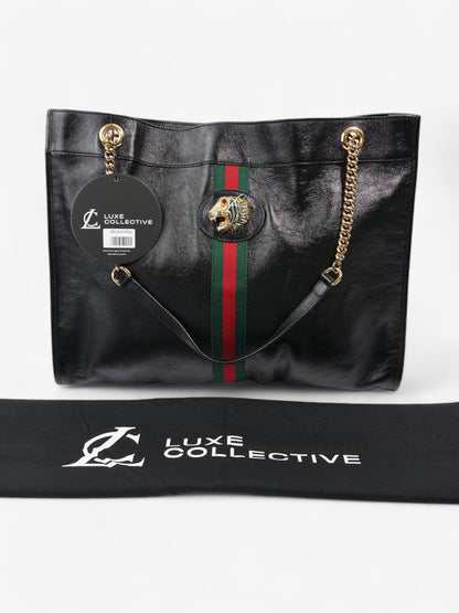 Gucci Rajah Chain Tote Black / Green / Red Leather Large