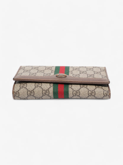 Gucci Ophidia Wallet GG Supreme / Green / Red Coated Canvas