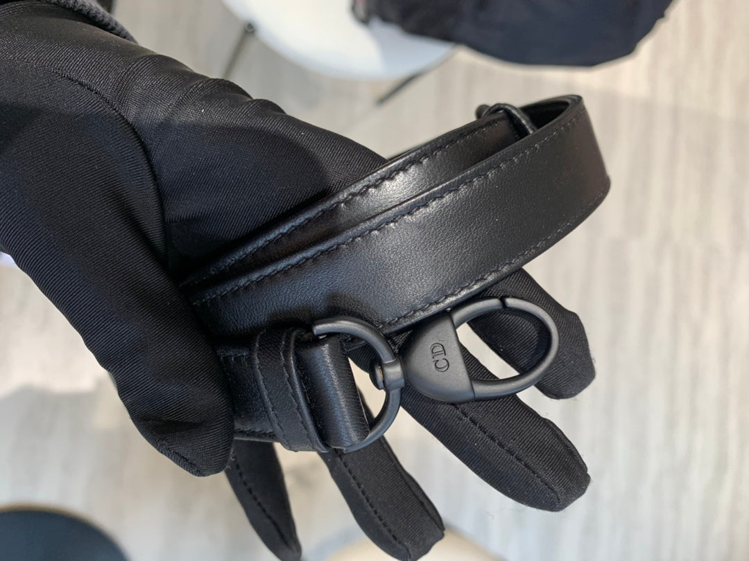 Pre-owned Certified Dior Limited Edition Medium Lady Dior Lambskin Woven Houndstooth with So Black Hardware, 2019, Full Set