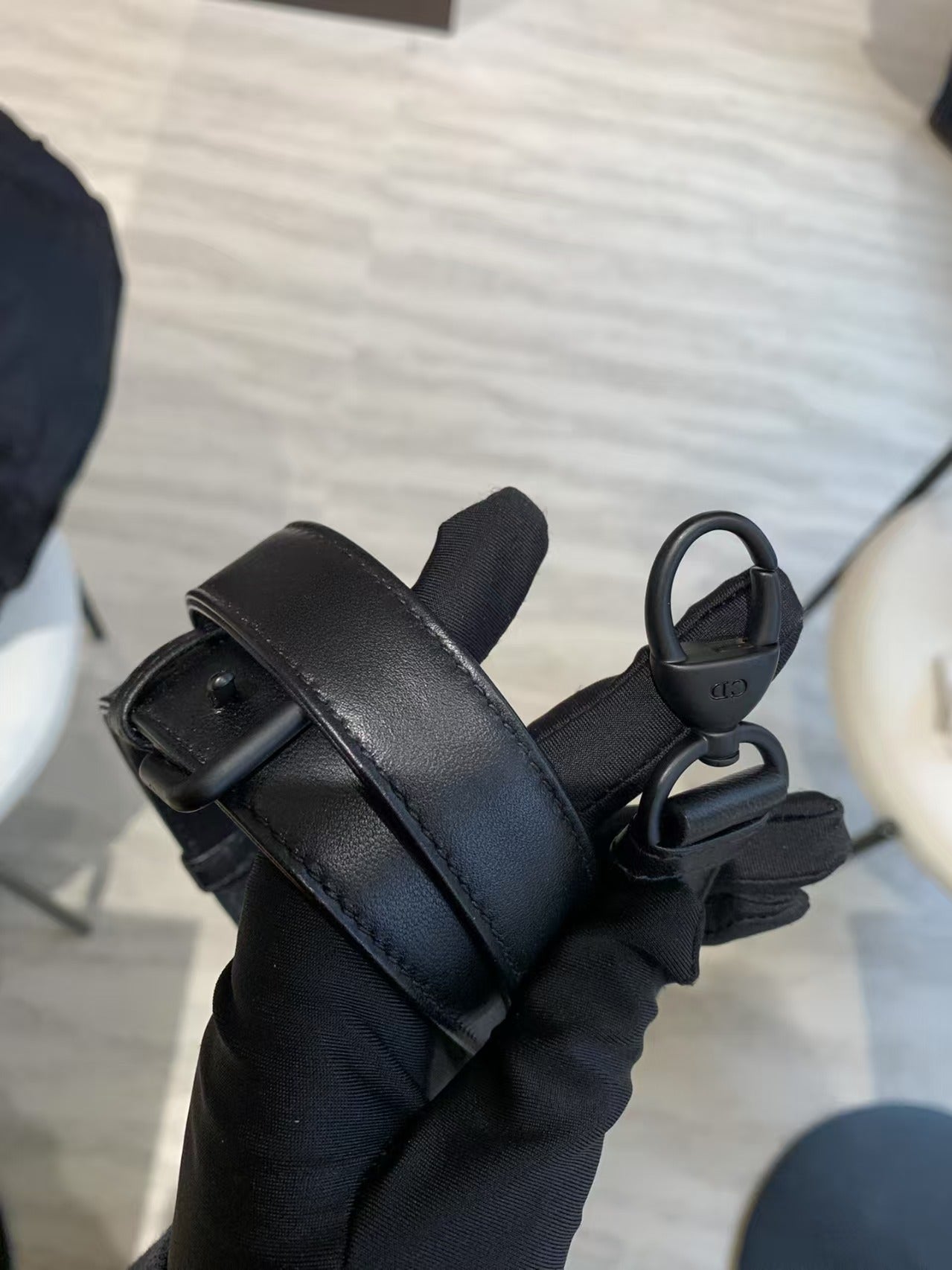 Pre-owned Certified Dior Limited Edition Medium Lady Dior Lambskin Woven Houndstooth with So Black Hardware, 2019, Full Set