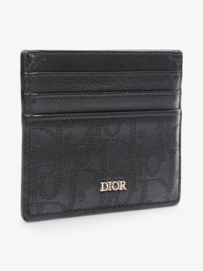 Christian Dior Oblique Galaxy Card Holder Black Leather