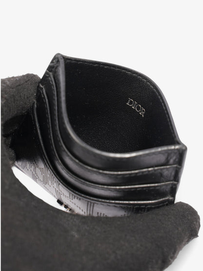 Christian Dior Oblique Galaxy Card Holder Black Leather