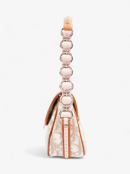 Christian Dior Romantic Shoulder Bag Beige / Pink Canvas