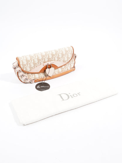 Christian Dior Romantic Shoulder Bag Beige / Pink Canvas