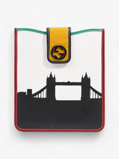 Gucci 2012 Limited Edition IPad Case White / Black / Red / Green / Yellow Coated Canvas