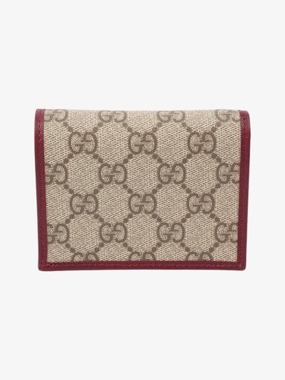 Gucci Horsebit 1955 Wallet GG Supreme / Maroon / Light Gold Canvas