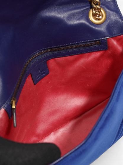 Gucci GG Marmont Royal Blue Velvet Large