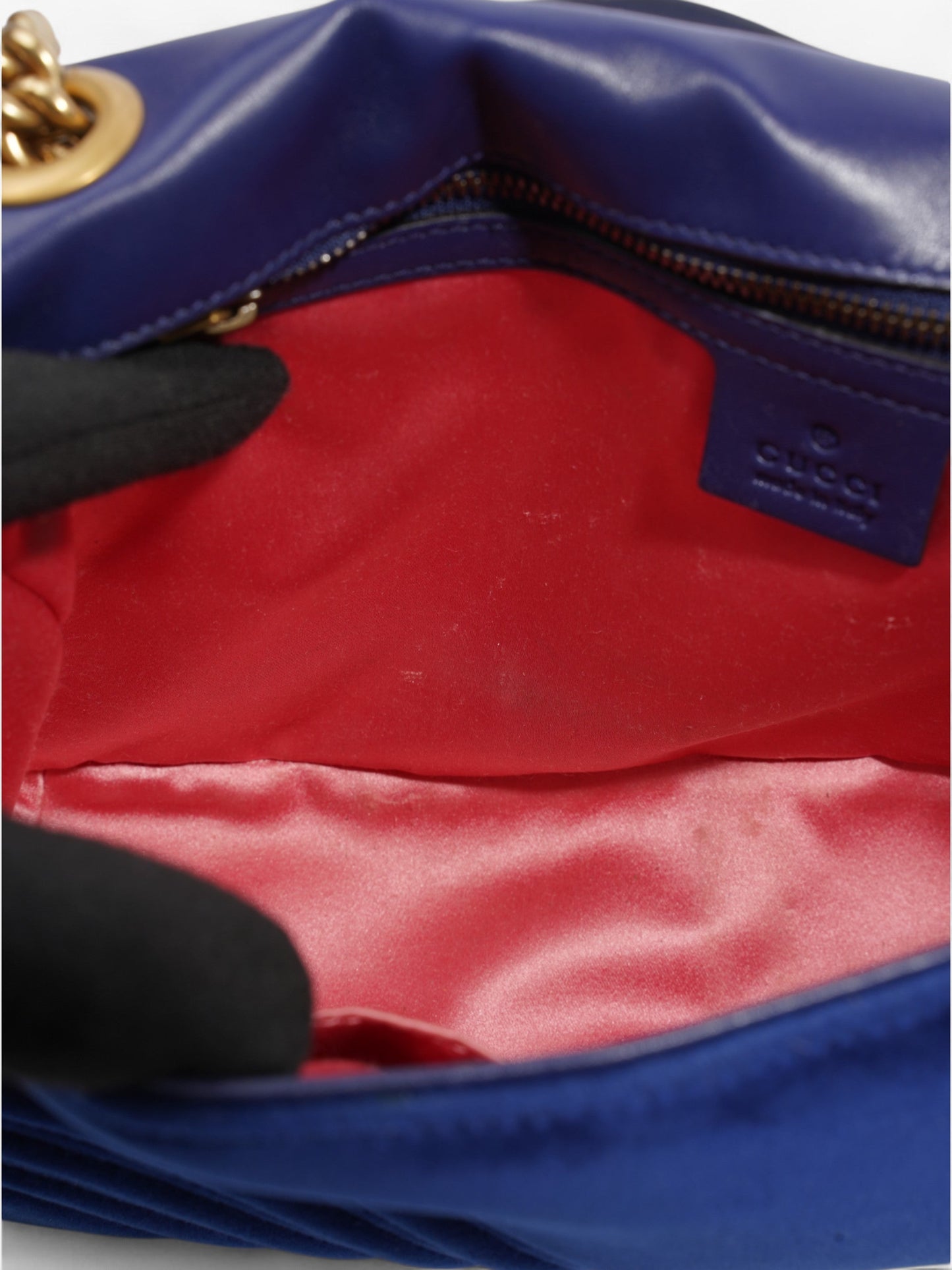 Gucci GG Marmont Royal Blue Velvet Large