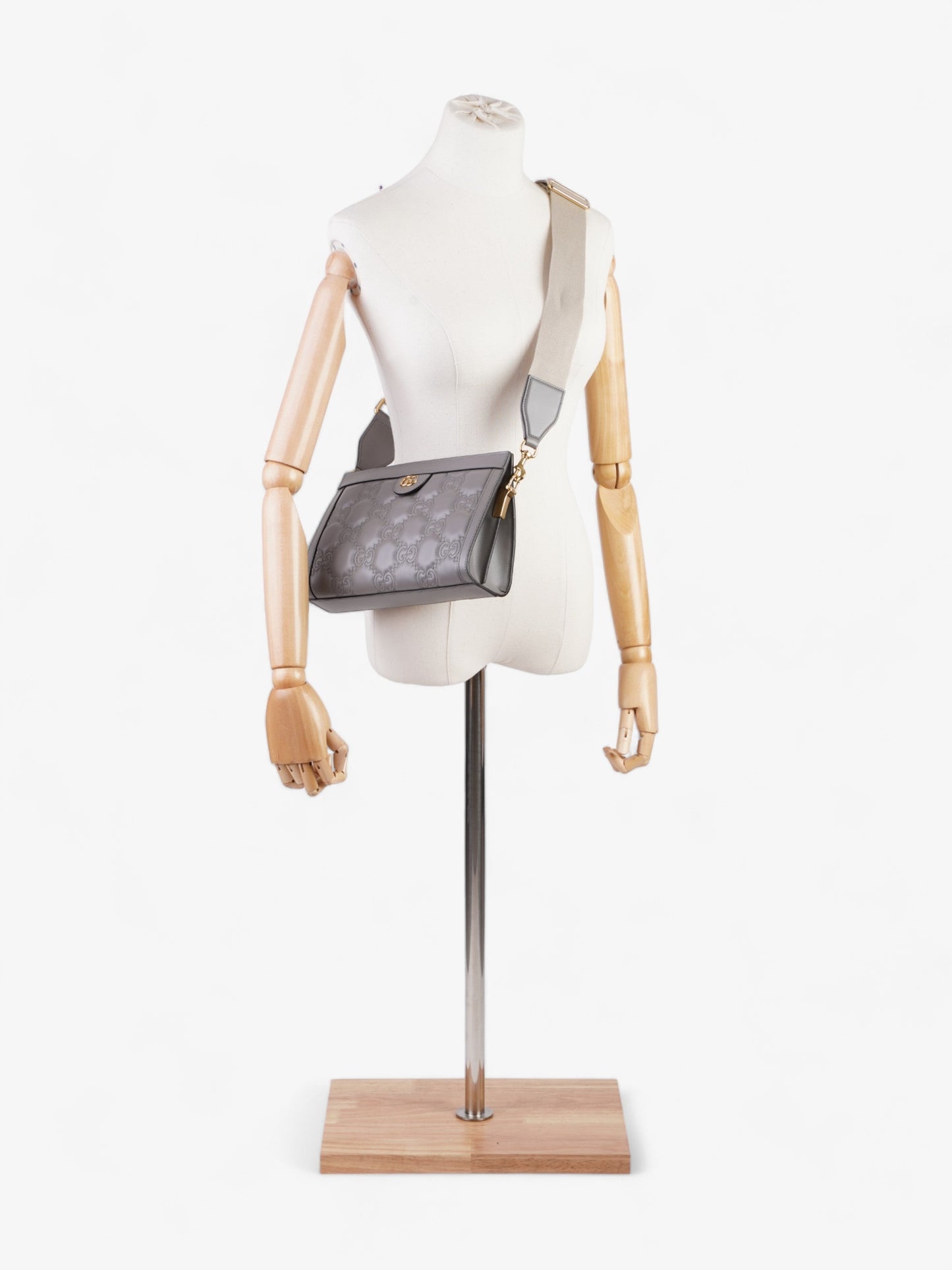 Gucci GG Matelassé Grey Matelasse Leather Small