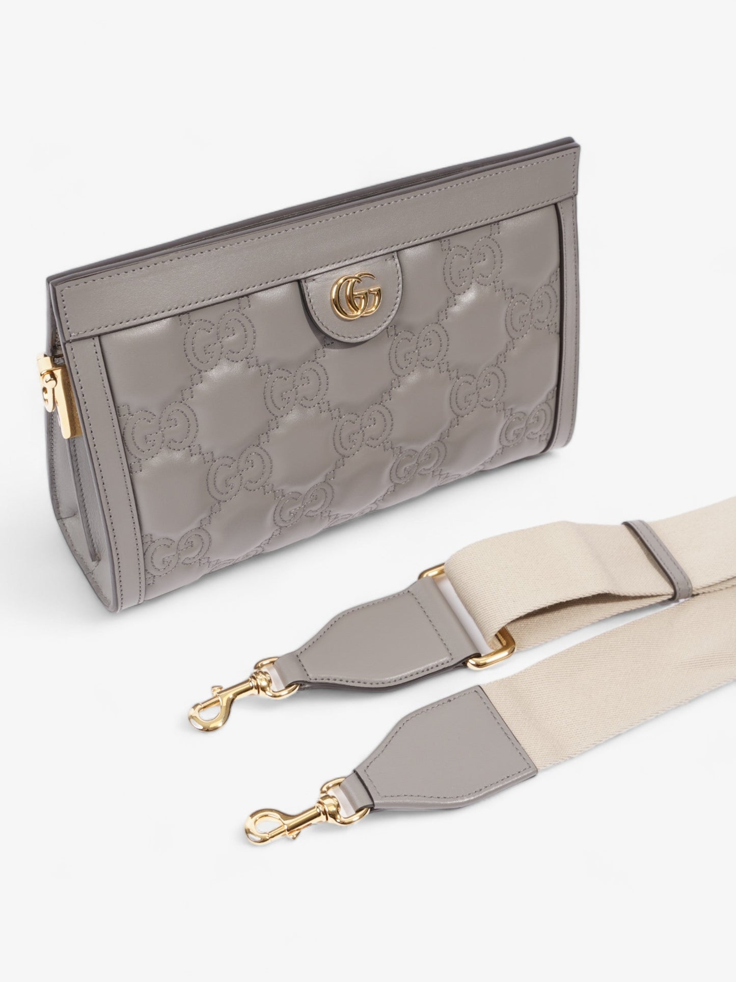 Gucci GG Matelassé Grey Matelasse Leather Small