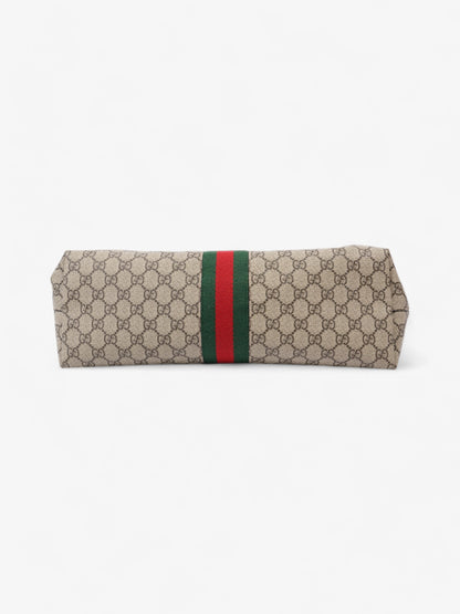 Gucci Ophelia Tote GG Supreme / Brown / Green Coated Canvas Medium