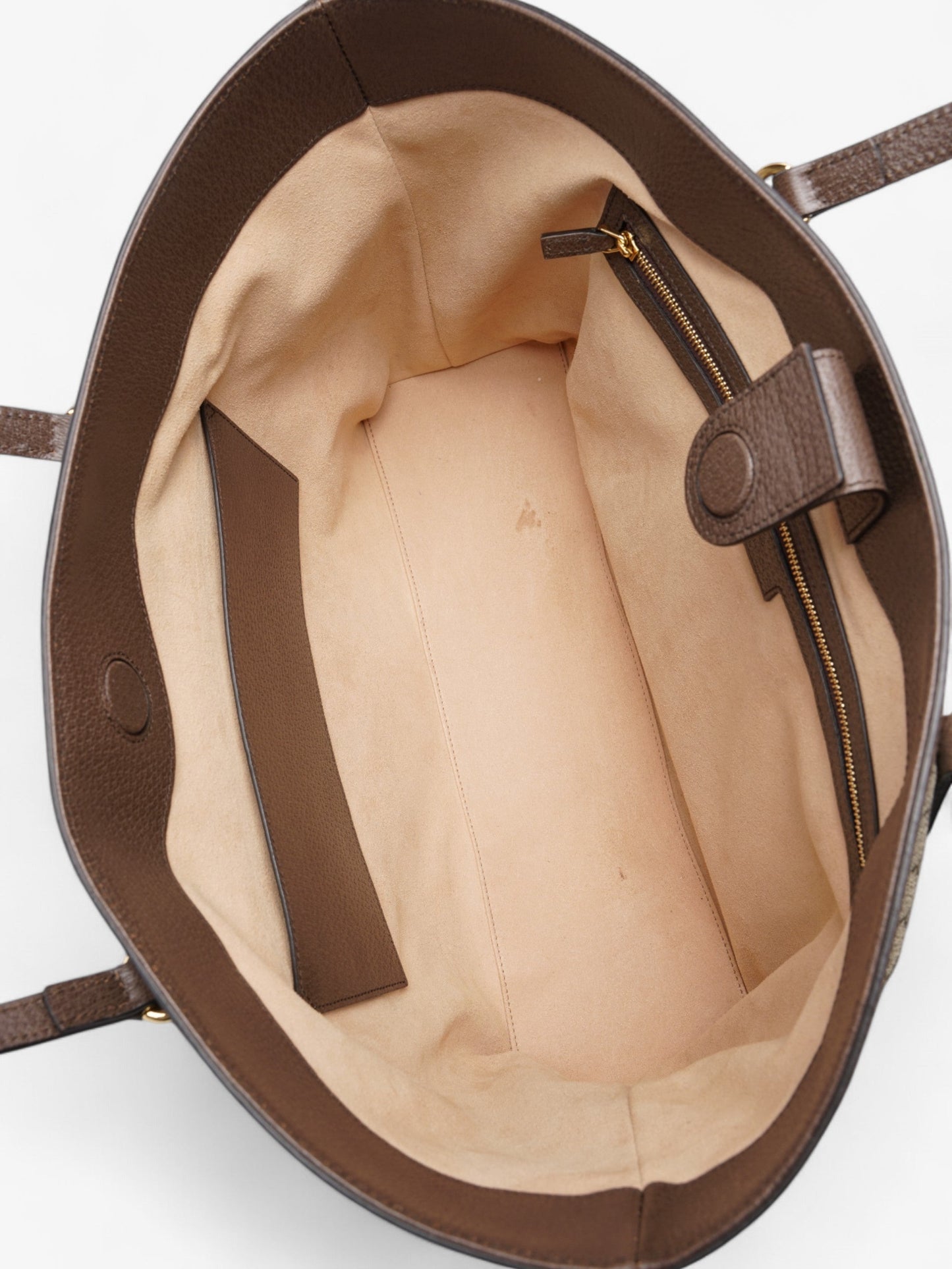 Gucci Ophelia Tote GG Supreme / Brown / Green Coated Canvas Medium