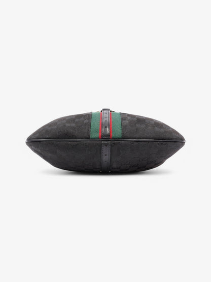 Gucci Jackie 1961 GG Shoulder Bag Black / Red / Green Canvas