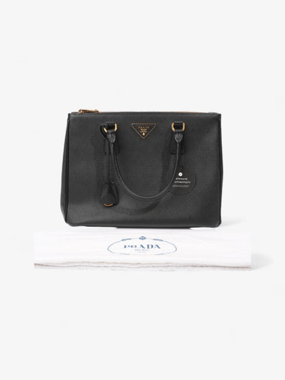 Prada Galleria Double Zip Tote Black Saffiano Leather