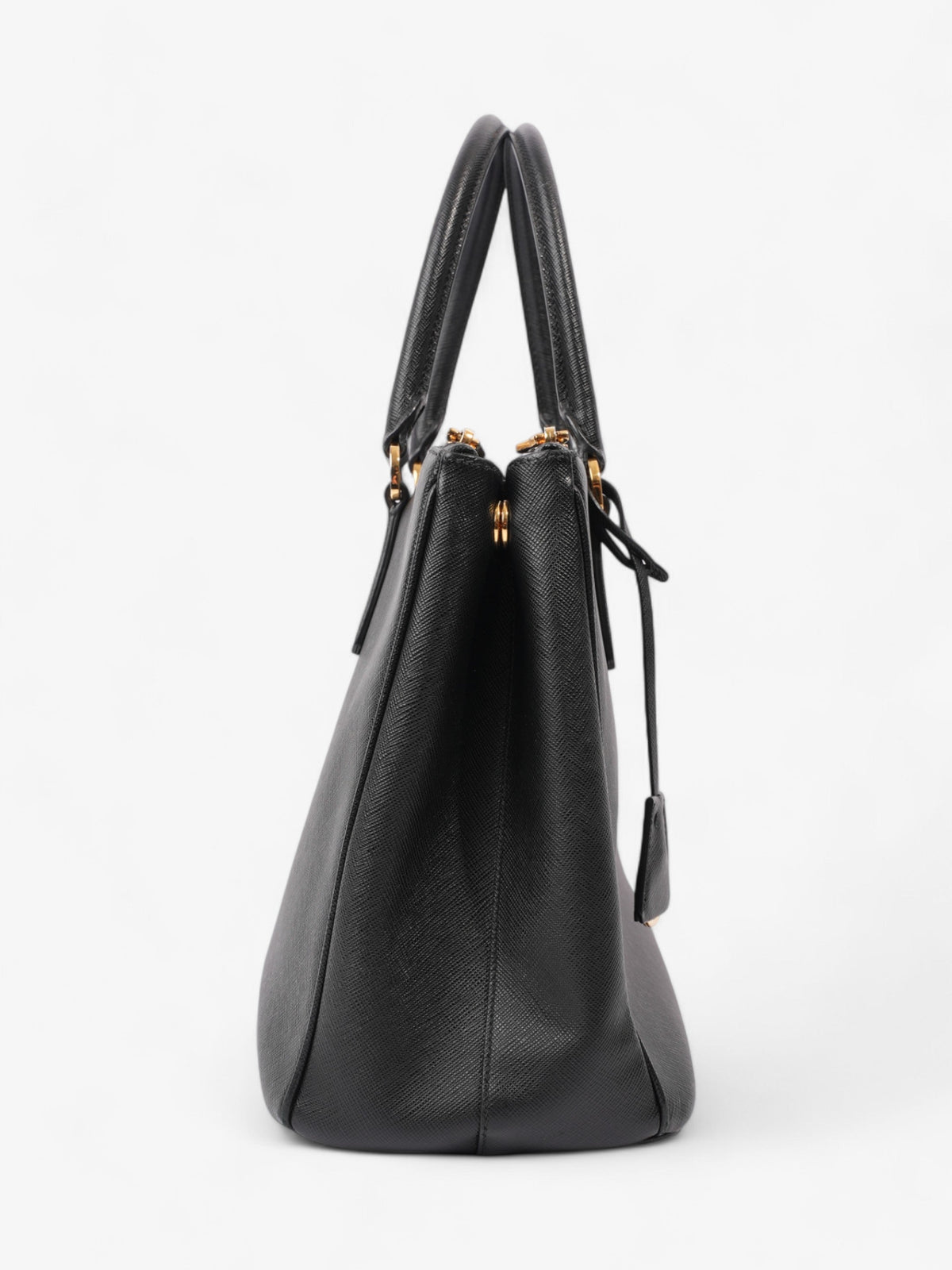 Prada Galleria Double Zip Tote Black Saffiano Leather