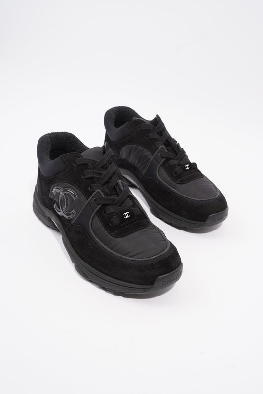 Chanel CC Logo Black Suede EU 38 UK 5