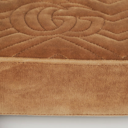 Gucci Marmont Small Tan Velvet Crossbody Bag