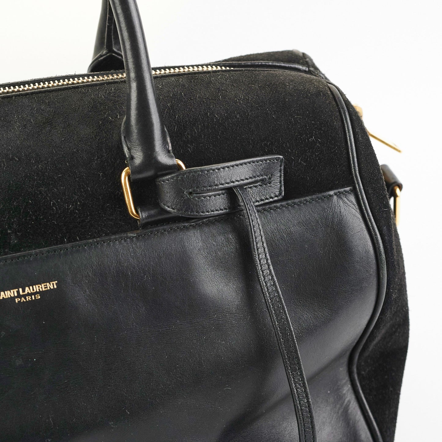 Saint Laurent Bo Duffle Suede Leather Bag