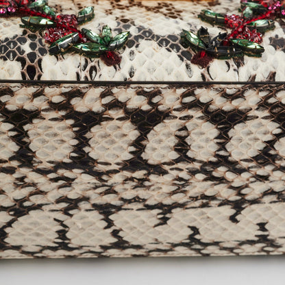 Gucci Snakeskin Embroidered Medium Osiride Top Handle White