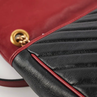 Gucci Small Marmont Red/Black Shoulder Bag