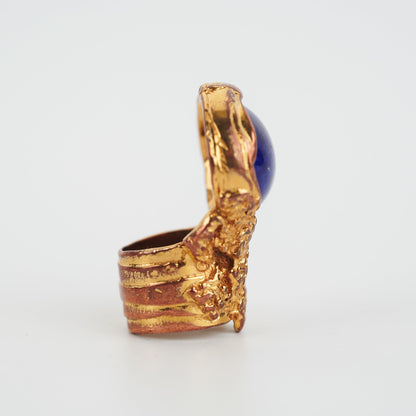 Saint Laurent Arty Ring Size 5 Deep Blue