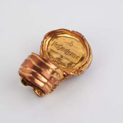 Saint Laurent Arty Ring Size 5 Deep Blue