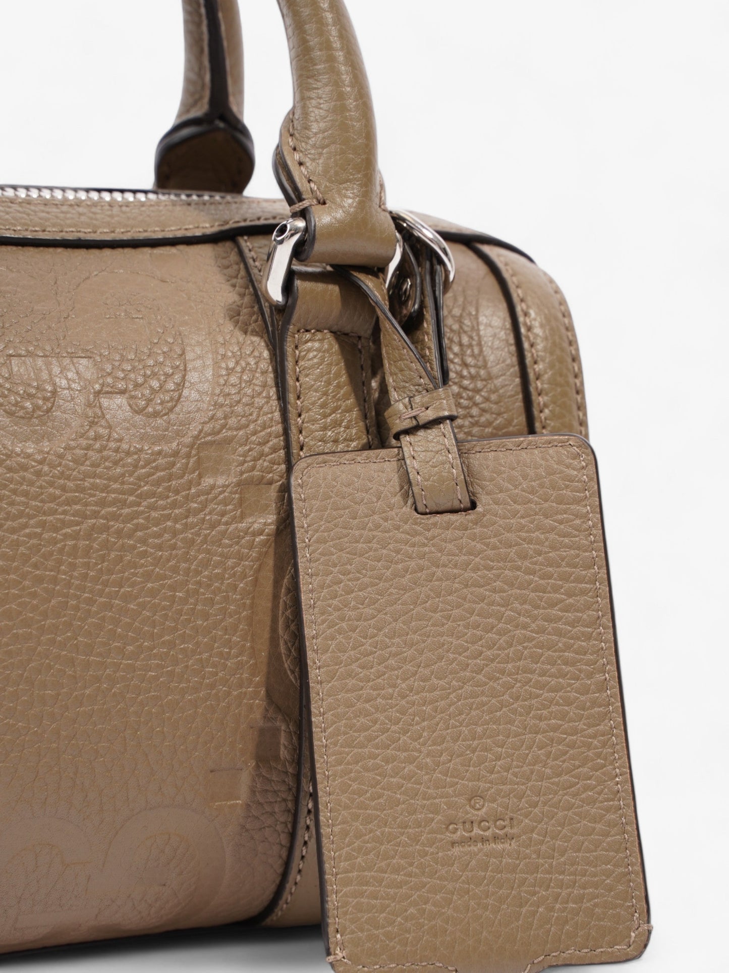 Gucci Jumbo GG Mini Duffle Beige Embossed Leather