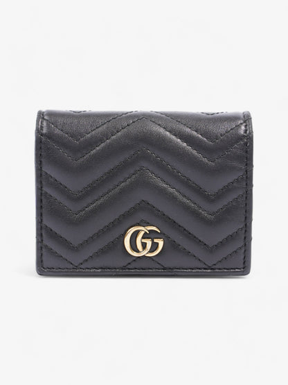 Gucci GG Marmont Card Case Wallet Black Matelasse Leather