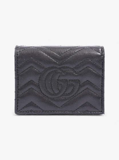 Gucci GG Marmont Card Case Wallet Black Matelasse Leather