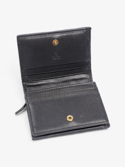 Gucci GG Marmont Card Case Wallet Black Matelasse Leather
