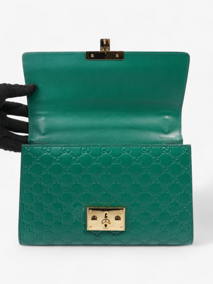 Gucci Padlock Emerald Calfskin Leather Medium