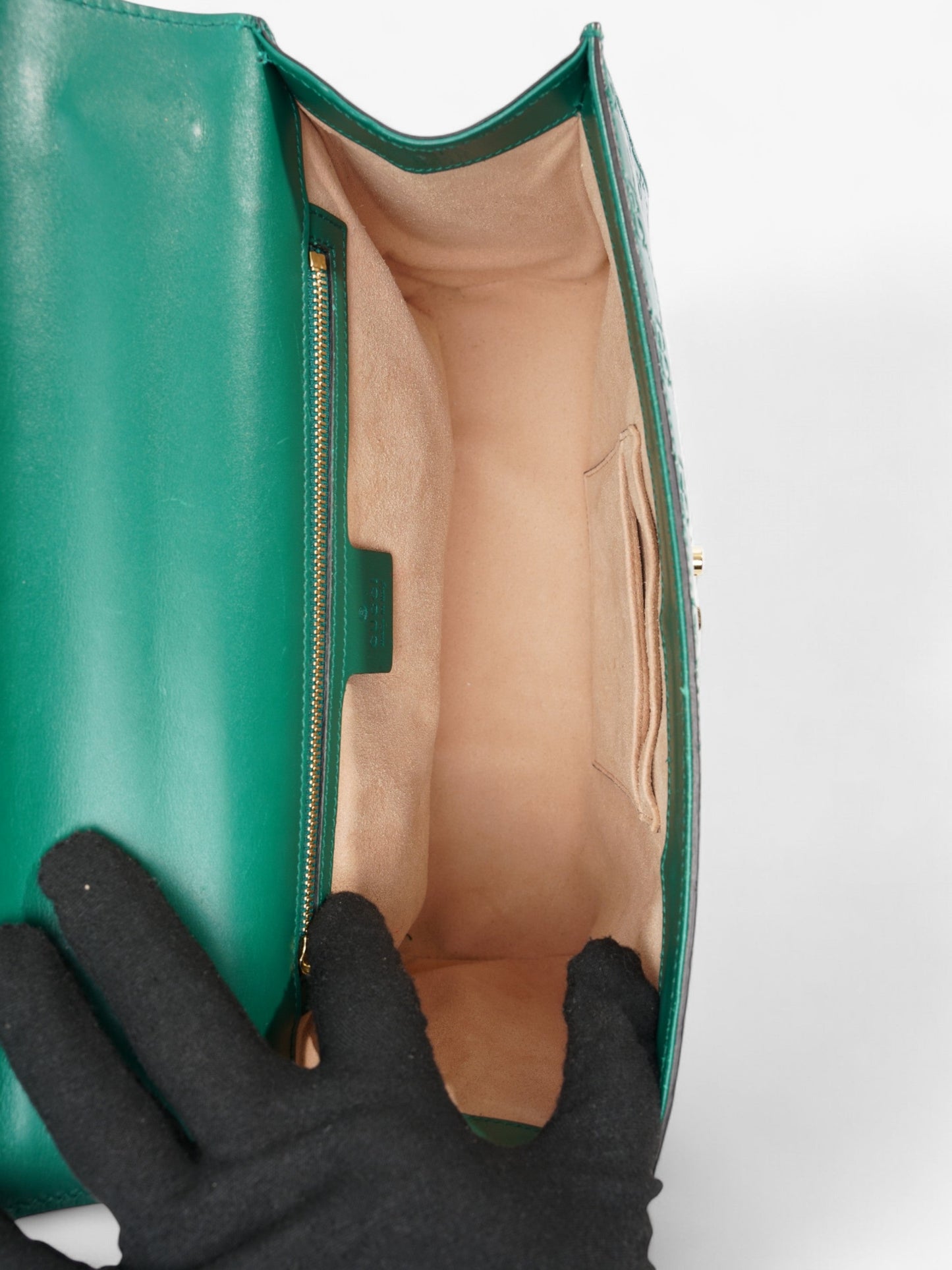 Gucci Padlock Emerald Calfskin Leather Medium