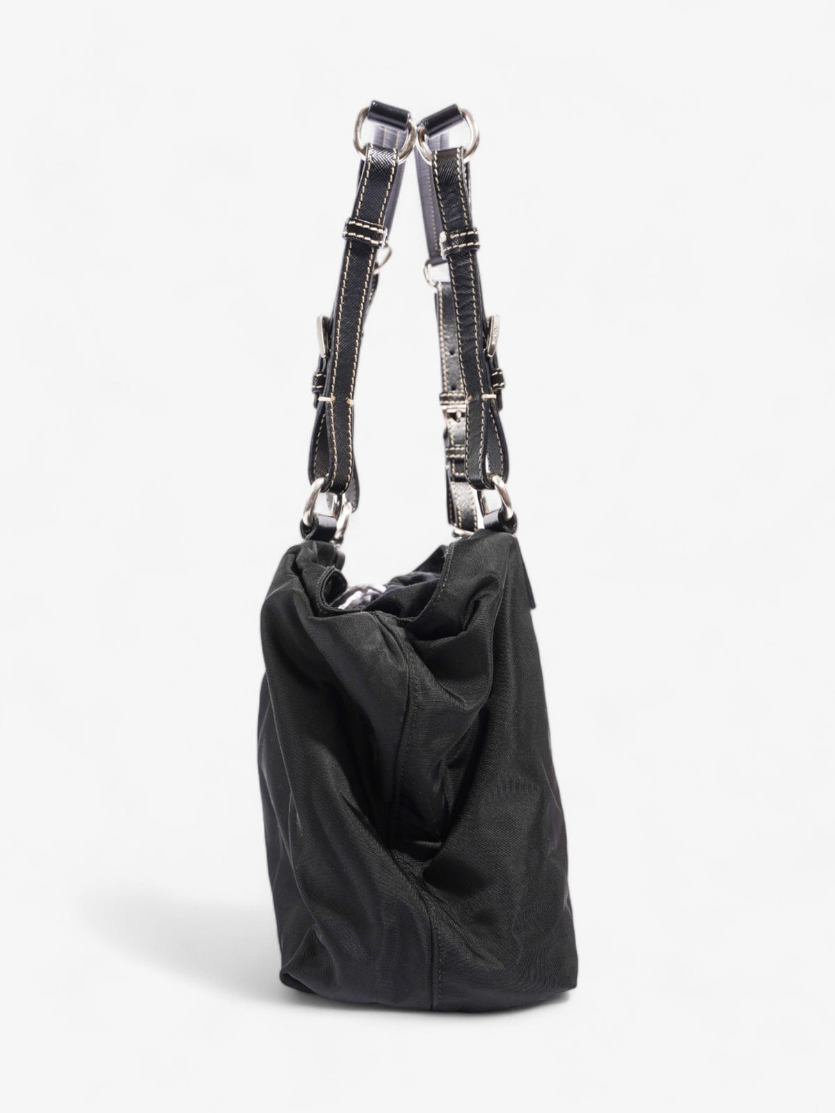 Prada Shopping Handle Double Zip Black Re Nylon