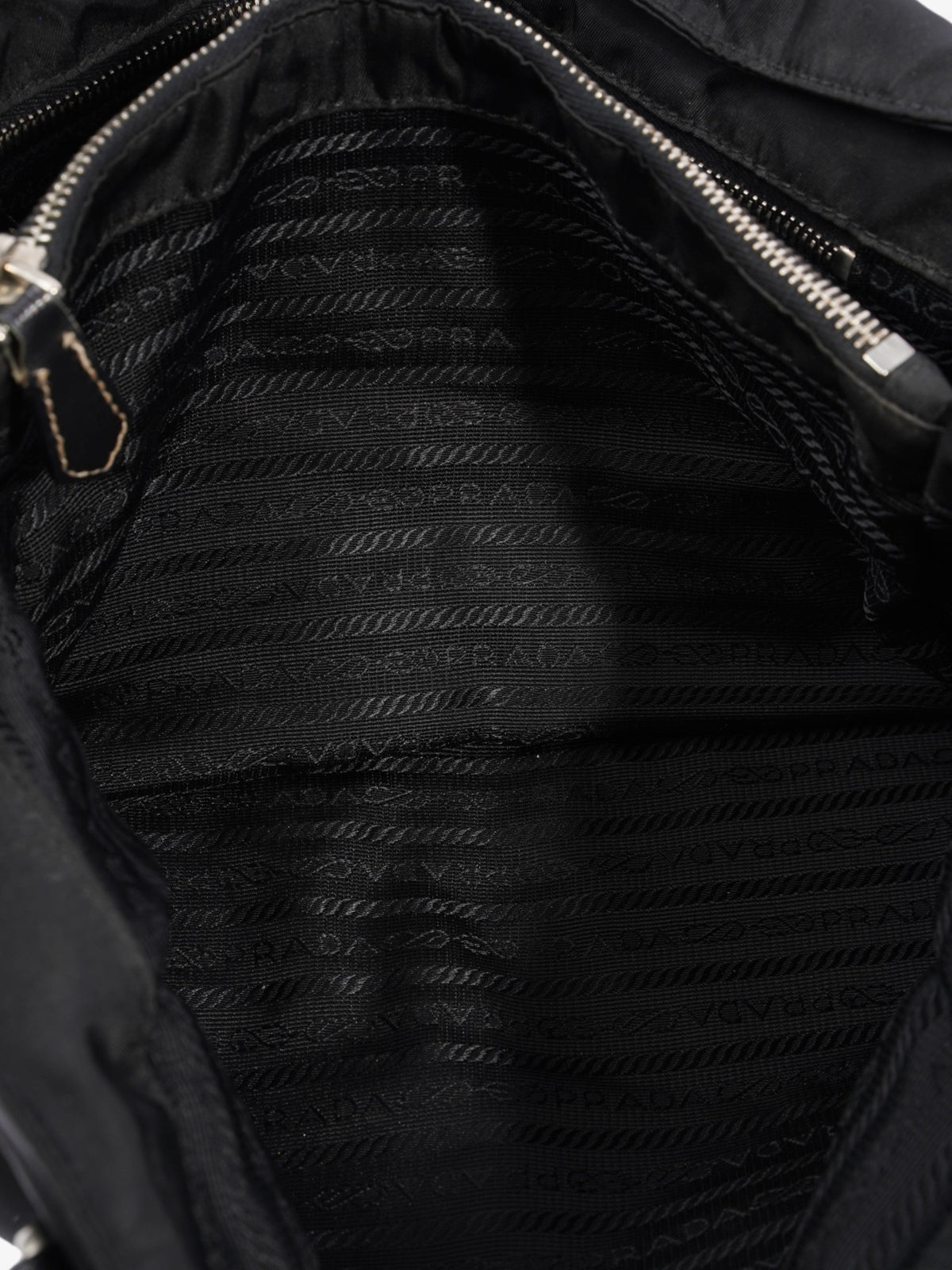 Prada Shopping Handle Double Zip Black Re Nylon