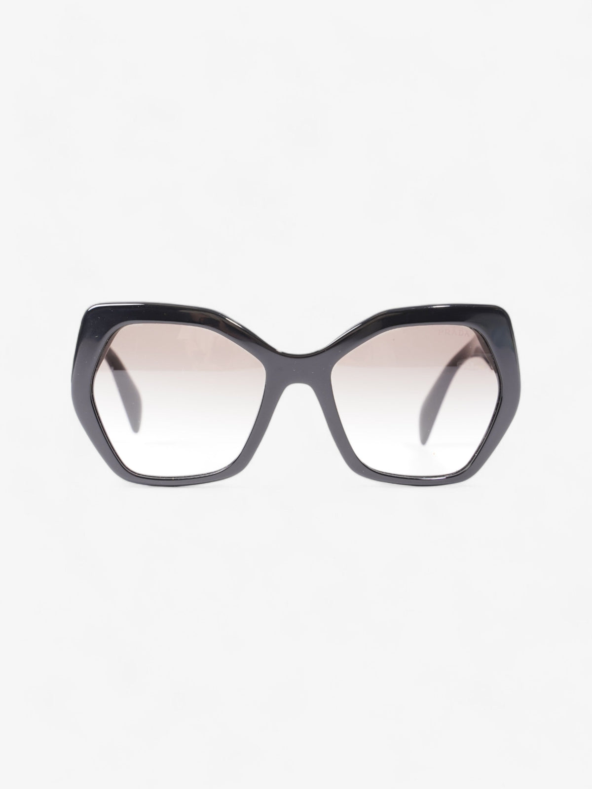Prada Symbole Logo Irregular Sunglasses Black Acetate 135mm