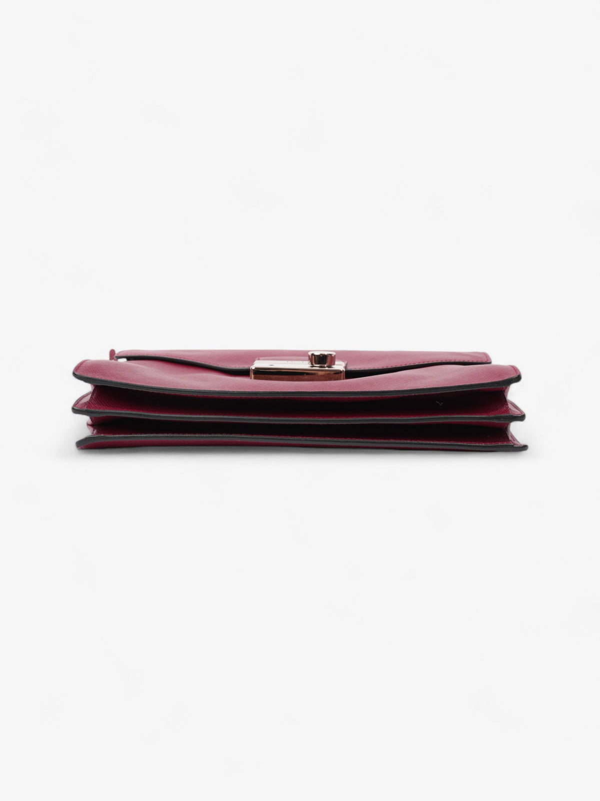 Prada Sound Two Way Bag Burgundy Saffiano Leather