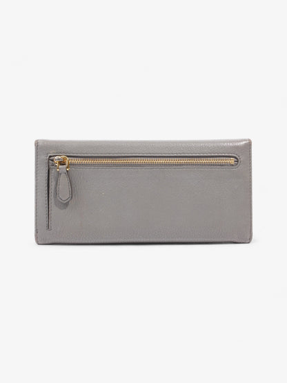 Prada Continental Wallet Grey / Gold Saffiano Leather
