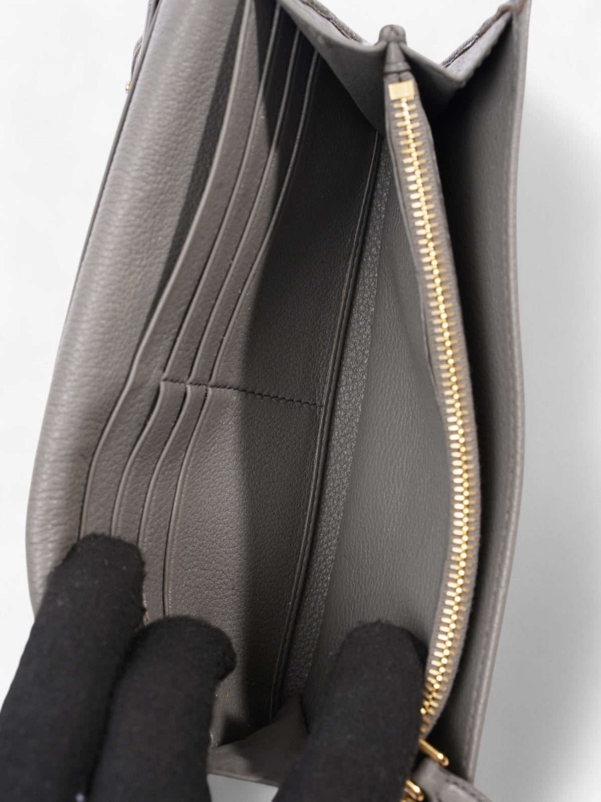 Prada Continental Wallet Grey / Gold Saffiano Leather