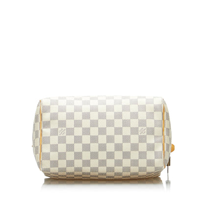 LOUIS VUITTON Damier Azur Speedy 25 White