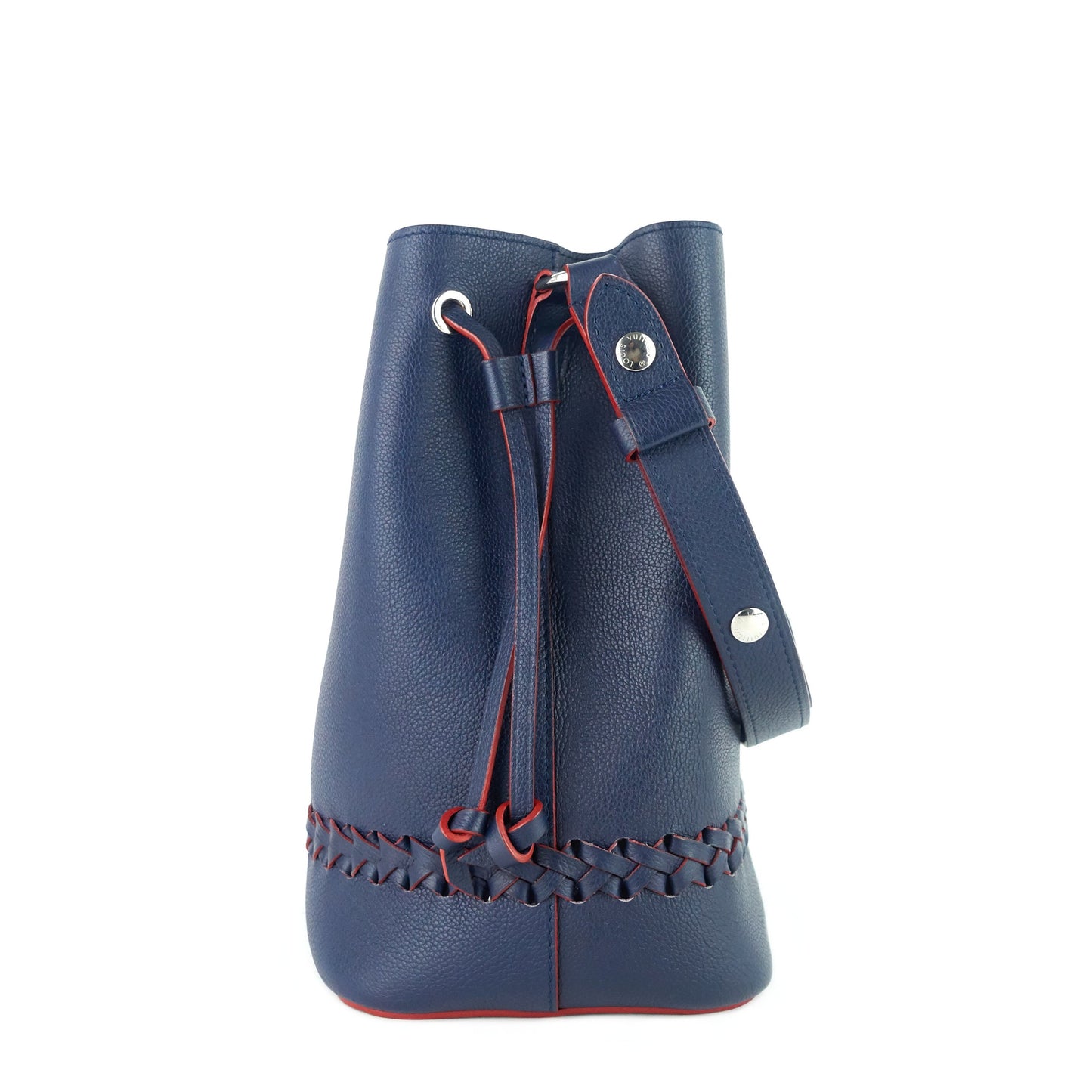 LOUIS VUITTON LockMe Calfskin Leather Braided Bucket Bag