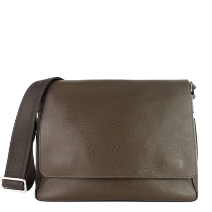 LOUIS VUITTON Roman MM Taiga Leather Messenger Bag