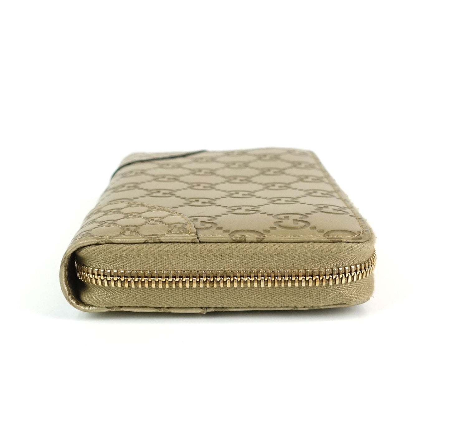 Signature Zip Around Guccissima Leather Wallet